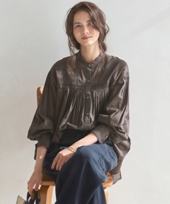 【ＳＬＯＷ／一部店舗限定】コットンボイル　ギャザー　ブラウス（ＢＬＳ１ＬＭ０９３３）