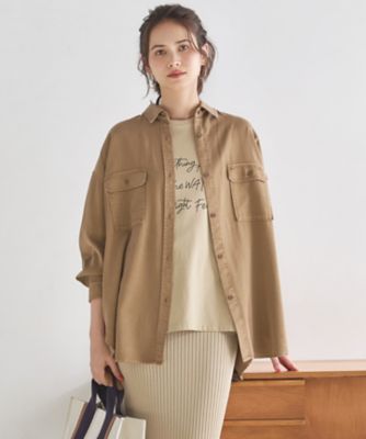 ＜23区 L (Women/大きいサイズ)＞【ＳＬＯＷ／一部店舗限定】ガーメントツイル　２ＷＡＹ　シャツ（ＢＬＳ１ＬＭ０９３６）