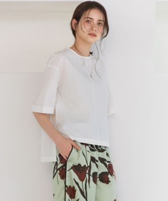 23区 L (Women/大きいサイズ)/ニジュウサンク エル 【ＳＬＯＷ／一部店舗限定】コットンナイロンタイプライター　Ｔ　ブラウス（ＢＬＳ１ＬＭ０９５１）