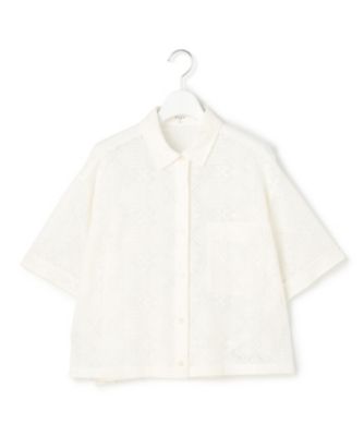 SLOW／一部店舗限定】モチーフレース 半袖 シャツ