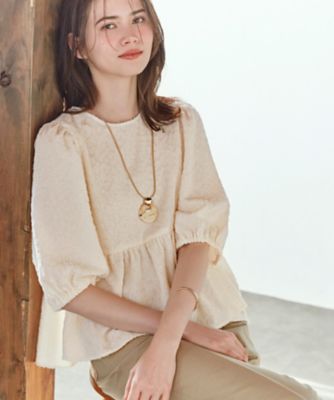 ＜23区 S (Women/小さいサイズ)＞【ＳＬＯＷ／一部店舗限定】カットジャカード　ブラウス（ＢＬＳ２ＣＭ０９３２）