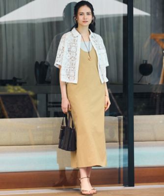パリゴ　モチーフレースシャツ　サックス38サイズ モチーフレースシャツ/le.coeur blanc(ルクールブラン)｜ルクール