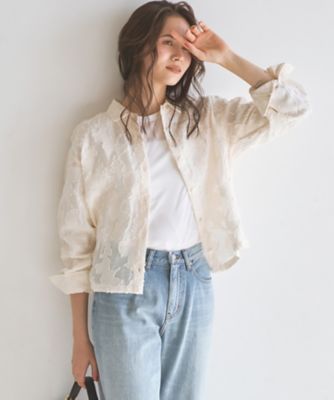 ＜23区 S (Women/小さいサイズ)＞【ＳＬＯＷ／一部店舗限定】カットジャカード　シャツ（ＢＬＳ２ＬＭ０９３２）