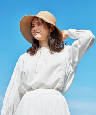 ＜23区 S (Women/小さいサイズ)＞【ＳＬＯＷ／洗える】コットンローン　トーションレース　ブラウス（ＢＬＳ２ＳＭ０９３１）