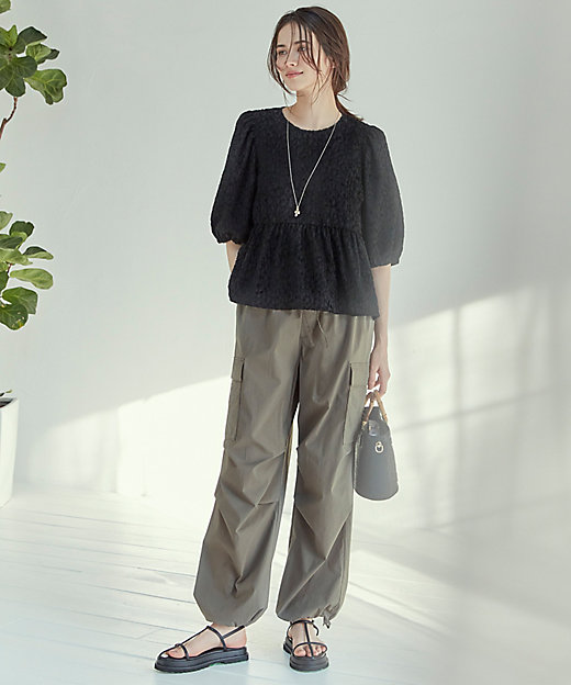 SLOW/一部店舗限定】カットジャカード ブラウス SLOW/一部店舗限定】カットジャカード ブラウス
