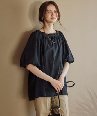 【ＳＬＯＷ／一部店舗限定】コットンローンウェーブ　ブラウス（ＢＬＳＷＣＭ０９６２）