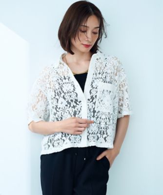 ＜23区 (Women)＞【ＳＬＯＷ／一部店舗限定】モチーフレース　シャツ（ＢＬＳＷＧＭ０９６０）