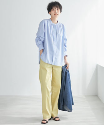 ＳＬＯＷ】Ｓｏｆｔ Ｗａｓｈ Ｓｈｉｒｔｉｎｇ ギャザー ブラウス