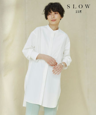 ＜23区 (Women)＞【ＳＬＯＷ】Ｓｏｆｔ　Ｗａｓｈ　Ｓｈｉｒｔｉｎｇ　チュニック　シャツ（ＢＬＳＷＮＭ０９３４）