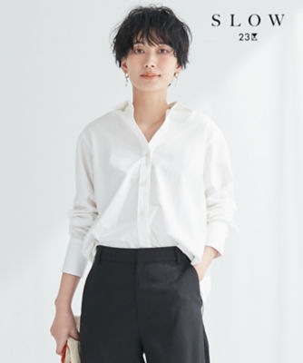 ＜23区 (Women)＞【ＳＬＯＷ】Ｓｏｆｔ　Ｗａｓｈ　Ｓｈｉｒｔｉｎｇ　ベーシック　シャツ（ＢＬＳＷＮＭ０９３５）