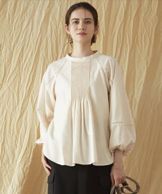 ＜23区 (Women)＞【ＳＬＯＷ／一部店舗限定】ウォッシュドコットンストレッチ　ブラウス（ＢＬＳＷＳＡ０９３２）