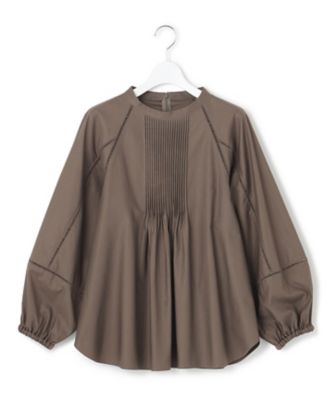 SLOW／一部店舗限定】ウォッシュドコットンストレッチ ブラウス 