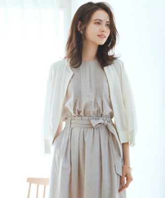 新品●ヤンマ産業●ノースリーブブラウス●ショート丈●ゴールド●会津木綿 SLOW／洗える】リネンコットン ノースリーブブラウス