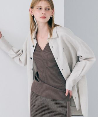 ＜uncrave (Women)＞再生繊維（セルロース）ライトリネン　ＢＩＧシャツ（ＢＬＵＶＬＳ０３０５）