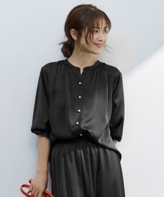 ＜自由区 S (Women/小さいサイズ)＞【カタログ掲載・ＷＥＢ＆一部店舗限定・セットアップ対応・洗える】セミブライトサテン　ブラウス（ＢＬＷ７ＣＡ０８０１）