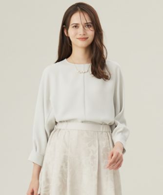 ＜自由区 S (Women/小さいサイズ)＞【きれいめの定番・カタログ掲載・セットアップ対応・セレモニー・通勤】トリアセダブルクロス　ブラウス（ＢＬＷ７ＣＷ０３０１）