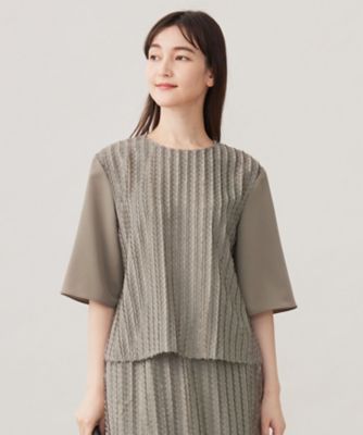 【セットアップ対応・洗える】フリンジジャカード　ブラウス（ＢＬＷ７ＣＷ０３１８）