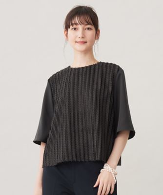 【セットアップ対応・洗える】フリンジジャカード　ブラウス（ＢＬＷ７ＣＷ０３１８）