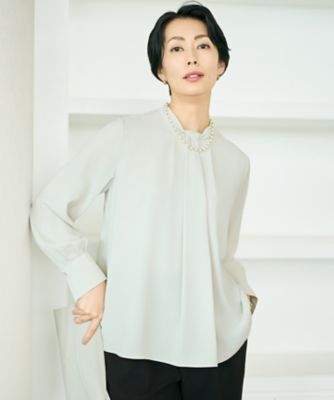 ＜自由区 S (Women/小さいサイズ)＞【人気素材・新色追加・カタログ掲載・セットアップ対応】ライトサテン　ブラウス（ＢＬＷ７ＣＷ０４１２）