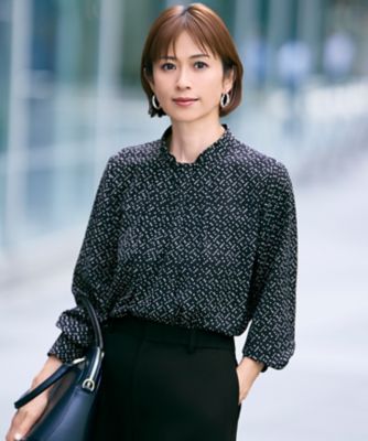 ＜自由区 S (Women/小さいサイズ)＞【人気素材・新色追加・カタログ掲載・セットアップ対応】ライトサテン　ブラウス（ＢＬＷ７ＣＷ０４１２）