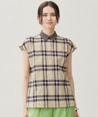 ＜自由区 S (Women/小さいサイズ)＞【洗える】シアーブライトチェック　ブラウス（ＢＬＷ７ＧＡ０１０９）