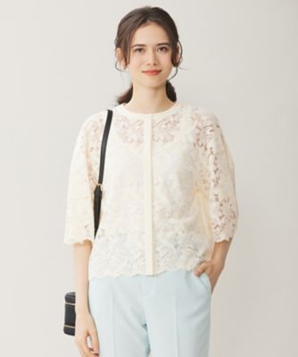 ＜自由区 (Women)＞【洗える】フルールコードレース　ブラウス（ＢＬＷＭＣＭ０４０６）