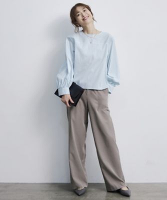 洗える】SOMELOSクロップド丈 ブラウス（BLWMCW0307