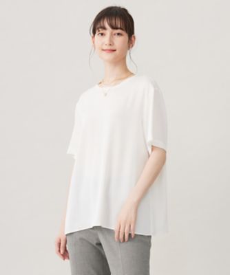 ＜自由区 (Women)＞【洗える】サテンアムンゼン　Ｔシャツ（ＢＬＷＭＣＷ０３１９）