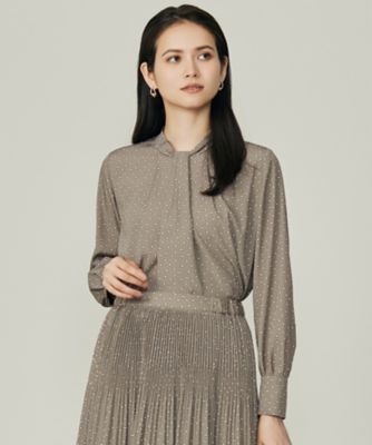 ＜自由区 (Women)＞【人気素材・新色追加・カタログ掲載・セットアップ対応】ライトサテン　ブラウス（ＢＬＷＭＣＷ０４１２）