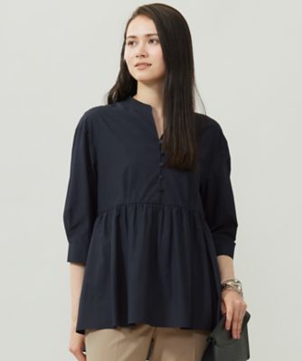 シアーソフトシャンブレーペプラム ブラウス（BLWMGW0306