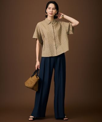 WEB＆一部店舗限定・サラリ触感】コットンサッカープリント シャツ