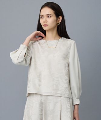 ＜自由区 (Women)＞【カタログ掲載・セットアップ対応】フラワーオパールプリントブロッキング　ブラウス（ＢＬＷＭＬＳ０００７）