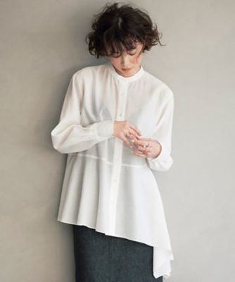 963* 新品 今季 23区 ソフトシアーフィルム ギャザー ブラウス 38 洗える】ソフトシアーフィルム ギャザー ブラウス / 23区