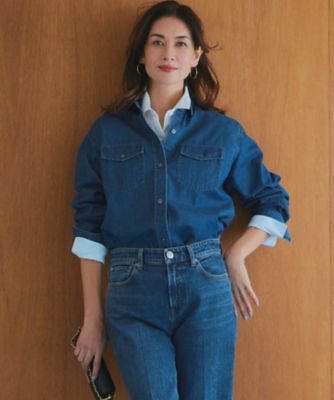 ＜三越伊勢丹/公式＞ 23区 (Women)/ニジュウサンク 23区DENIM ライトダンガリー シャツ 072_スカイブルー トップス【三越伊勢丹/公式】画像