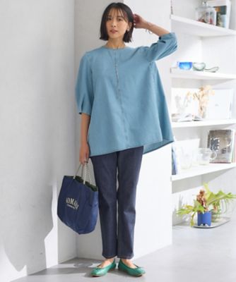 【Ｏｇｇｉ４月号掲載／洗える】２３区ＤＥＮＩＭ　ライトダンガリー　ブラウス（ＢＬＷＯＣＳ０２１７）