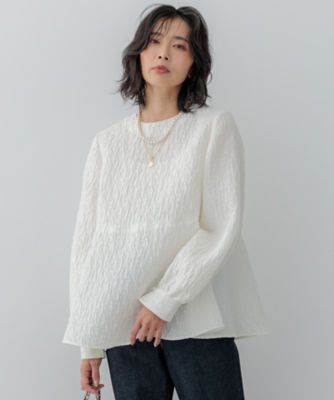 新品タグ付き　ドレステリア　カットジャカードペプラムブラウス カットジャカードペプラムブラウス | ドレステリア(DRESSTERIOR