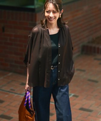 洗える】シアービエラ タックデザイン ブラウス（BLWOGA0205