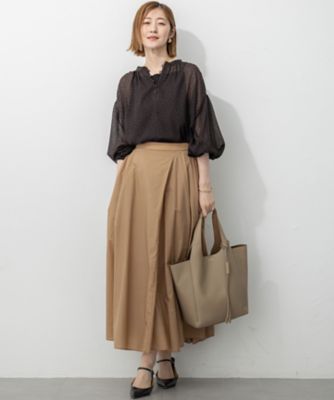 洗える】ドットフロッキー ボリュームスリーブ ブラウス