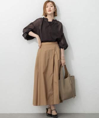 洗える】ドットフロッキー ボリュームスリーブ ブラウス