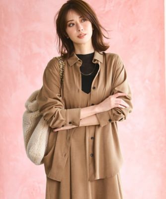 見上愛さん着用／Oggi10月号掲載／洗える】スエーディーサテン