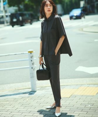 洗える】TWマットクロス ポンチョシルエット シャツ