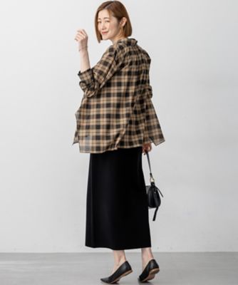 WEB＆一部店舗限定】シアーコットン チェック シャツ 