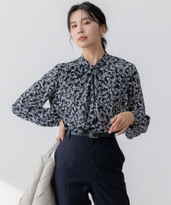 洗える】シャドーリーフ プリント ブラウス（BLWOGM0305