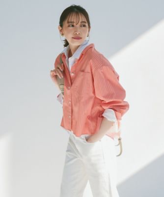 洗える】CANCLINI クロップド テントライン シャツ