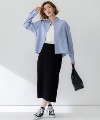 洗える】CANCLINI クロップド テントライン シャツ
