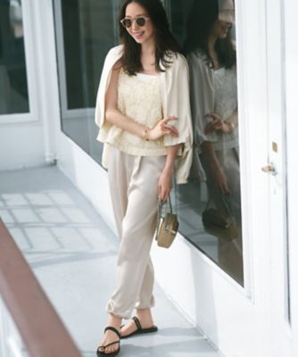 こ*い様 新品　23区　リボンエンブロイダリー キャミソール 好評につき追加生産/洗える】リボンエンブロイダリー