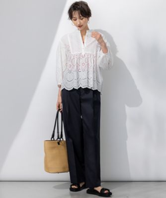 極美品✨ハウスオブロータス コットンシルク フルーツリーフプリントブラウス 総柄 fruits of life コットンシルクブラウス | Less Higashikawa