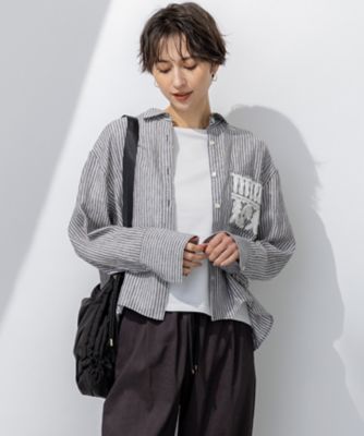 【洗える】ＬＩＢＥＣＯ　クロップド　シャツ（ＢＬＷＯＧＭ０５１０）