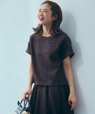 【洗える】Ｂｒｏｃｈｅ　チェック　レース　ブラウス（ＢＬＷＯＧＭ０５１３）