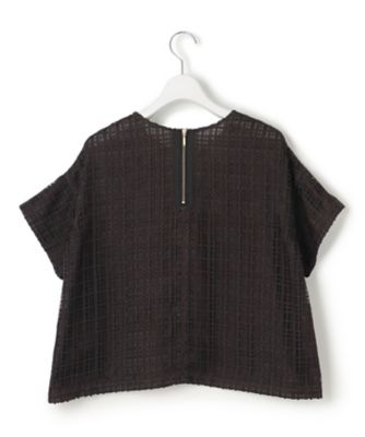 【洗える】Ｂｒｏｃｈｅ　チェック　レース　ブラウス（ＢＬＷＯＧＭ０５１３）